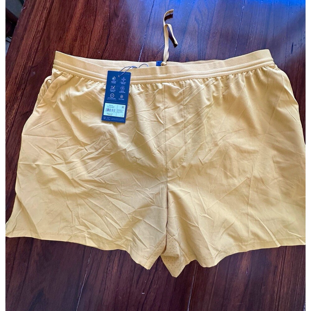 VRST Accelerate Short Brief Men's XL Yellow 5" Running Mesh Shorts Reflective